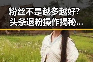 粉丝不是越多越好？头条退粉操作揭秘，真相令人深思